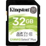 Kingston Canvas Select Plus 32 GB SDHC UHS-I Clase 10, Tarjeta de memoria negro, 32 GB, SDHC, Clase 10, UHS-I, 100 MB/s, Class 1 (U1)