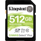 Kingston Canvas Select Plus 512 GB SDXC UHS-I Clase 10, Tarjeta de memoria negro, 512 GB, SDXC, Clase 10, UHS-I, 100 MB/s, 85 MB/s