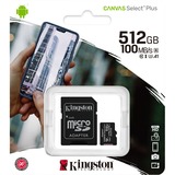 Kingston Canvas Select Plus 512 GB SDXC UHS-I Clase 10, Tarjeta de memoria negro, 512 GB, SDXC, Clase 10, UHS-I, 100 MB/s, 85 MB/s