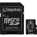 Kingston Canvas Select Plus 64 GB MicroSDXC UHS-I Clase 10, Tarjeta de memoria negro, 64 GB, MicroSDXC, Clase 10, UHS-I, 100 MB/s, 85 MB/s