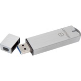 Kingston IronKey 64GB Basic S1000 Encrypted USB 3.0 FIPS 140-2 Level 3, Lápiz USB 64 GB, USB tipo A, 3.2 Gen 1 (3.1 Gen 1), 230 MB/s, Tapa, Plata
