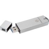 Kingston IronKey 8GB Basic S1000 Encrypted USB 3.0 FIPS 140-2 Level 3, Lápiz USB 8 GB, USB tipo A, 3.2 Gen 1 (3.1 Gen 1), 180 MB/s, Tapa, Plata