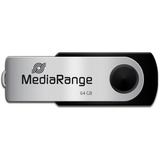 MediaRange 64GB USB 2.0 unidad flash USB USB Type-A / Micro-USB Negro, Plata, Lápiz USB negro/Plateado, 64 GB, USB Type-A / Micro-USB, 2.0, 13 MB/s, Girar, Negro, Plata