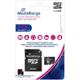 MediaRange 8GB microSDHC Clase 10, Tarjeta de memoria negro, 8 GB, MicroSDHC, Clase 10, Negro