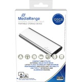 MediaRange MR1100 unidad externa de estado sólido 120 GB Plata, Unidad de estado sólido plateado, 120 GB, M.2, USB Tipo C, 3.2 Gen 2 (3.1 Gen 2), 450 MB/s, Plata