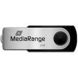 MediaRange MR908 unidad flash USB 8 GB USB Type-A / Micro-USB 2.0 Negro, Plata, Lápiz USB negro/Plateado, 8 GB, USB Type-A / Micro-USB, 2.0, 13 MB/s, Girar, Negro, Plata