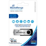 MediaRange MR908 unidad flash USB 8 GB USB Type-A / Micro-USB 2.0 Negro, Plata, Lápiz USB negro/Plateado, 8 GB, USB Type-A / Micro-USB, 2.0, 13 MB/s, Girar, Negro, Plata