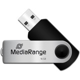 MediaRange MR910 unidad flash USB 16 GB USB Type-A / Micro-USB 2.0 Negro, Plata, Lápiz USB negro/Plateado, 16 GB, USB Type-A / Micro-USB, 2.0, 13 MB/s, Girar, Negro, Plata