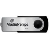 MediaRange MR910 unidad flash USB 16 GB USB Type-A / Micro-USB 2.0 Negro, Plata, Lápiz USB negro/Plateado, 16 GB, USB Type-A / Micro-USB, 2.0, 13 MB/s, Girar, Negro, Plata