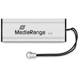 MediaRange MR914 unidad flash USB 8 GB USB tipo A 3.2 Gen 1 (3.1 Gen 1) Negro, Plata, Lápiz USB plateado/Negro, 8 GB, USB tipo A, 3.2 Gen 1 (3.1 Gen 1), 175 MB/s, Deslizar, Negro, Plata