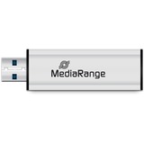 MediaRange MR916 unidad flash USB 32 GB USB tipo A 3.2 Gen 1 (3.1 Gen 1) Negro, Plata, Lápiz USB plateado/Negro, 32 GB, USB tipo A, 3.2 Gen 1 (3.1 Gen 1), 70 MB/s, Deslizar, Negro, Plata