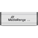 MediaRange MR916 unidad flash USB 32 GB USB tipo A 3.2 Gen 1 (3.1 Gen 1) Negro, Plata, Lápiz USB plateado/Negro, 32 GB, USB tipo A, 3.2 Gen 1 (3.1 Gen 1), 70 MB/s, Deslizar, Negro, Plata