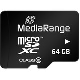 MediaRange MR955 memoria flash 64 GB MicroSDXC Clase 10, Tarjeta de memoria negro, 64 GB, MicroSDXC, Clase 10, 60 MB/s, 15 MB/s, Negro