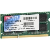Patriot 4GB DDR3 SODIMM módulo de memoria 1 x 4 GB 1333 MHz, Memoria RAM 4 GB, 1 x 4 GB, DDR3, 1333 MHz, 204-pin SO-DIMM