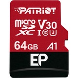 Patriot PEF64GEP31MCX memoria flash 64 GB MicroSDXC Clase 10, Tarjeta de memoria negro/Rojo, 64 GB, MicroSDXC, Clase 10, 100 MB/s, 80 MB/s, Class 3 (U3)