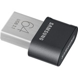 SAMSUNG MUF-64AB unidad flash USB 64 GB USB tipo A 3.2 Gen 1 (3.1 Gen 1) Gris, Plata, Lápiz USB negro, 64 GB, USB tipo A, 3.2 Gen 1 (3.1 Gen 1), 300 MB/s, Sin tapa, Gris, Plata