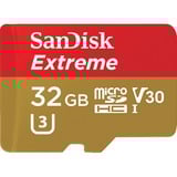 SanDisk Extreme 32 GB MicroSDHC UHS-I Clase 10, Tarjeta de memoria 32 GB, MicroSDHC, Clase 10, UHS-I, 100 MB/s, 60 MB/s
