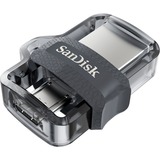 SanDisk Ultra Dual m3.0, Lápiz USB  unidad flash USB 64 GB USB Type-A / Micro-USB 3.2 Gen 1 (3.1 Gen 1) Negro, Plata, Transparente