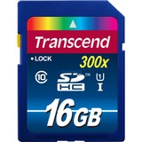 Transcend 16GB SDHC Class 10 UHS-I NAND Clase 10, Tarjeta de memoria azul, 16 GB, SDHC, Clase 10, NAND, 90 MB/s, Class 1 (U1)