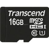 Transcend 16GB microSDHC Class 10 UHS-I MLC Clase 10, Tarjeta de memoria negro, 16 GB, MicroSDHC, Clase 10, MLC, 90 MB/s, Class 1 (U1)