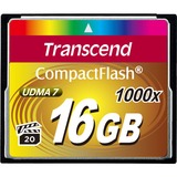 Transcend CompactFlash Card 1000x 16GB MLC, Tarjeta de memoria negro, 16 GB, CompactFlash, MLC, 160 MB/s, 120 MB/s, Negro