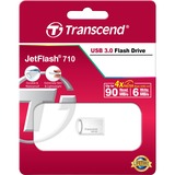 Transcend JetFlash 710 unidad flash USB 128 GB USB tipo A 3.2 Gen 1 (3.1 Gen 1) Plata, Lápiz USB plateado, 128 GB, USB tipo A, 3.2 Gen 1 (3.1 Gen 1), Sin tapa, 3,3 g, Plata