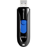 Transcend JetFlash 790 unidad flash USB 256 GB USB tipo A 3.2 Gen 1 (3.1 Gen 1) Negro, Lápiz USB negro/Azul, 256 GB, USB tipo A, 3.2 Gen 1 (3.1 Gen 1), Sin tapa, 4,9 g, Negro