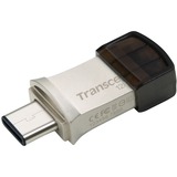 Transcend JetFlash 890 unidad flash USB 128 GB USB Type-A / USB Type-C 3.2 Gen 1 (3.1 Gen 1) Negro, Plata, Lápiz USB plateado, 128 GB, USB Type-A / USB Type-C, 3.2 Gen 1 (3.1 Gen 1), Tapa, 3 g, Negro, Plata