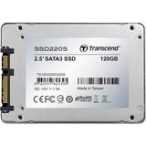 Transcend TS120GSSD220S unidad de estado sólido 2.5" 120 GB Serial ATA III 3D NAND aluminio, 120 GB, 2.5", 500 MB/s, 6 Gbit/s