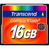 Transcend TS16GCF133 Memorias flash, Tarjeta de memoria negro, 16 GB, CompactFlash, MLC, 50 MB/s, 20 MB/s, Negro