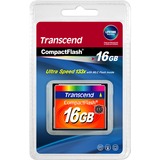 Transcend TS16GCF133 Memorias flash, Tarjeta de memoria negro, 16 GB, CompactFlash, MLC, 50 MB/s, 20 MB/s, Negro