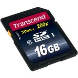 Transcend TS16GSDHC10 memoria flash 16 GB SDHC NAND Clase 10, Tarjeta de memoria 16 GB, SDHC, Clase 10, NAND, 30 MB/s, Negro