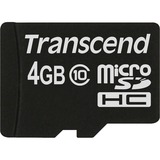 Transcend TS4GUSDC10 memoria flash 4 GB MicroSDHC NAND Clase 10, Tarjeta de memoria 4 GB, MicroSDHC, Clase 10, NAND, 90 MB/s, Negro
