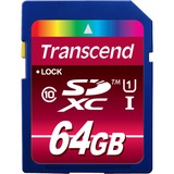 Transcend TS64GSDXC10U1 memoria flash 64 GB SDXC MLC Clase 10, Tarjeta de memoria azul, 64 GB, SDXC, Clase 10, MLC, 90 MB/s, Class 1 (U1)