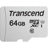 Transcend microSDXC 300S 64GB NAND Clase 10, Tarjeta de memoria plateado, 64 GB, MicroSDXC, Clase 10, NAND, 95 MB/s, 25 MB/s