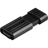 Verbatim PinStripe - Unidad USB de 16 GB - Negro, Lápiz USB negro, 16 GB, USB tipo A, 2.0, 8 MB/s, Deslizar, Negro