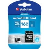 Verbatim Premium 16 GB MicroSDHC Clase 10, Tarjeta de memoria negro, 16 GB, MicroSDHC, Clase 10, 10 MB/s, 10 MB/s, Negro