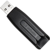 Verbatim V3 - Unidad USB 3.0 128 GB - Negro, Lápiz USB negro, 128 GB, USB tipo A, 3.2 Gen 1 (3.1 Gen 1), 80 MB/s, Deslizar, Negro