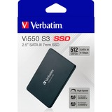 Verbatim Vi550 S3 SSD 512GB, Unidad de estado sólido negro, 512 GB, 2.5", 560 MB/s, 6 Gbit/s