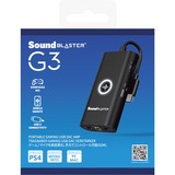 Creative SOUND BLASTER G3 7.1 canales USB, Tarjeta de sonido negro, 7.1 canales, USB