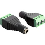 DeLOCK 65455 cambiador de género para cable 3.5 mm 3 pin terminal block Negro, Verde, Adaptador 3.5 mm, 3 pin terminal block, Negro, Verde