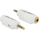 DeLOCK 65590 cambiador de género para cable 3.5mm 3,5mm Blanco, Adaptador blanco, 3.5mm, 3,5mm, Blanco