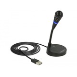 DeLOCK 65868 micrófono Negro Micrófono para PC negro, Micrófono para PC, -37 dB, 70 - 15000 Hz, 2200 Ω, 16 bit, 48 kHz