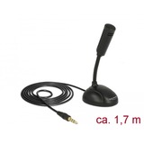 DeLOCK 65872 micrófono Negro Micrófono para smartphone/teléfono móvil negro, Micrófono para smartphone/teléfono móvil, -32 dB, 100 - 13000 Hz, 2200 Ω, Omnidireccional, Alámbrico