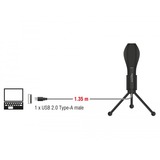 DeLOCK 65939 micrófono Negro Micrófono para conferencias negro, Micrófono para conferencias, -38 dB, 50 - 16000 Hz, 2200 Ω, 16 bit, 44,1 kHz