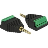 DeLOCK 65947 cambiador de género para cable 3.5 mm Bloque de terminales Negro, Verde, Adaptador negro, 3.5 mm, Bloque de terminales, Negro, Verde