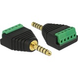 DeLOCK 65948 cambiador de género para cable 4.4 mm Bloque de terminales Negro, Verde, Adaptador negro, 4.4 mm, Bloque de terminales, Negro, Verde