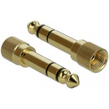 DeLOCK 65983 cambiador de género para cable 6.35mm 3,5mm Oro, Adaptador dorado, 6.35mm, 3,5mm, Oro