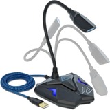 DeLOCK 66330 micrófono Negro, Azul Micrófono para videoconsola negro/Azul, Micrófono para videoconsola, -30 dB, 50 - 16000 Hz, 2200 Ω, 16 bit, 44,1 kHz