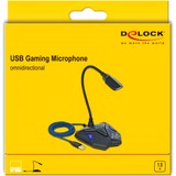 DeLOCK 66330 micrófono Negro, Azul Micrófono para videoconsola negro/Azul, Micrófono para videoconsola, -30 dB, 50 - 16000 Hz, 2200 Ω, 16 bit, 44,1 kHz